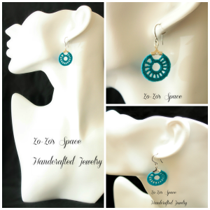 Collage - Turquoise Teal Hoops - 20mm